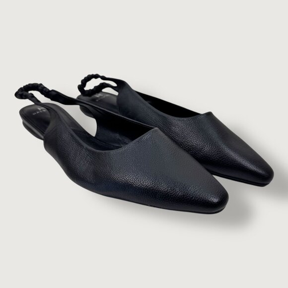 H By Halston | 10 | Pointed Toe Slingback Flats | Black | Classic | Minimalist - Picture 11 of 16